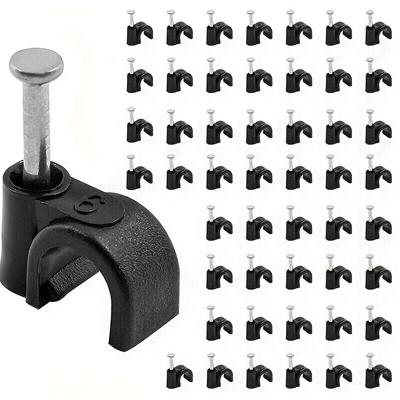 30/50 pezzi 1/4"/6mm gancio a J con chiodo, chiodo nella clip del cavo, clip del chiodo del cavo Ethernet