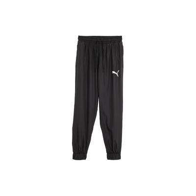 Solid Color Lace-Up Mid-Rise Woven Knit Sports Pants Men Pants Black 521905-01