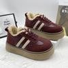Thick-soled velvet German training shoes women's 2025 winter new high retro lace-up sports and leisure board shoes bread cotton shoes