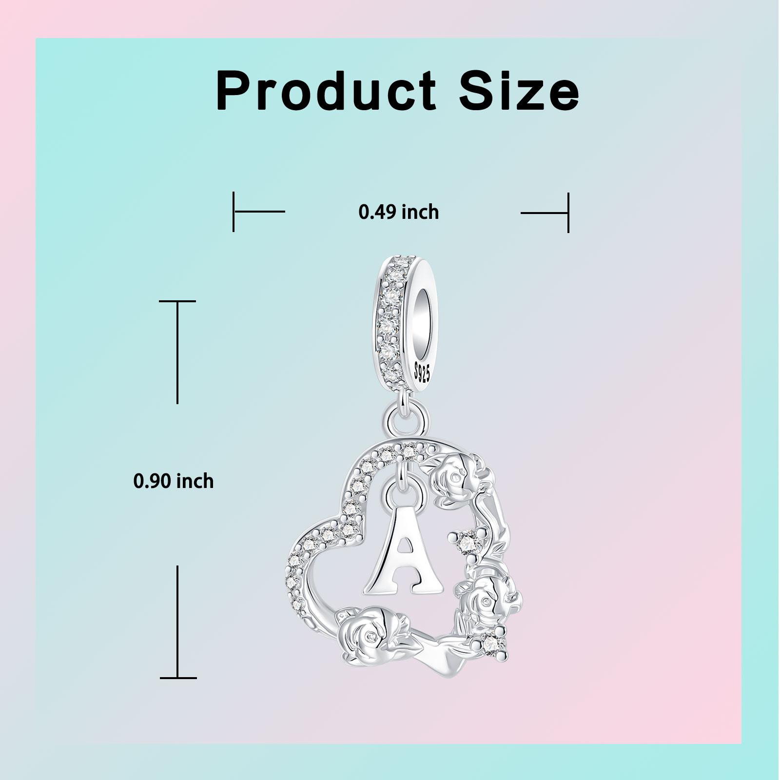 

Оригинальные Шармы Бусины Медь Инкрустированная Цирконием Любовь Роза Буква А Подвески Подходят для Браслета Ювелирное Изделие Подарок Маркировка