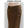 UR 2026 Women's Retro Lace-up Slit Casual Skirt