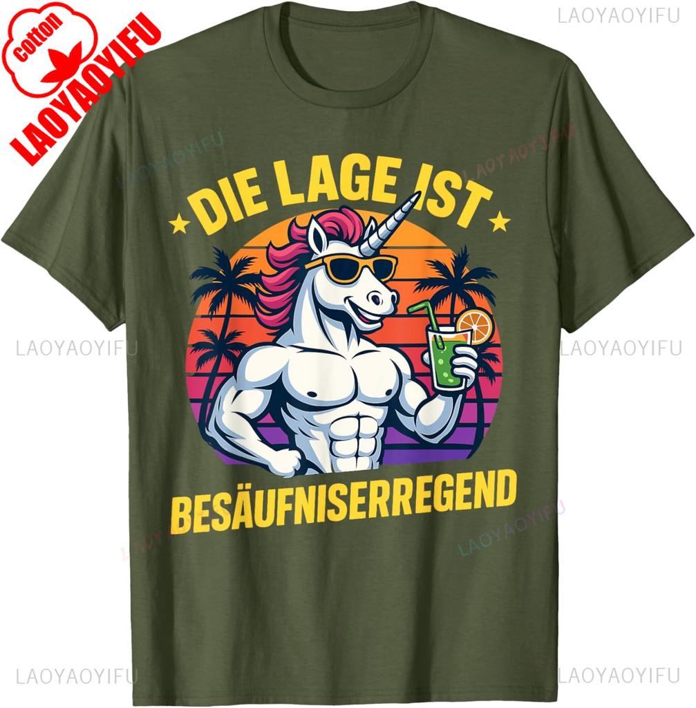 Poloha Je Vzbuzující K Pijáctví Karnevalový Kocovina Tričko Černá Bavlna Vtipný Německý Text Letní Párty Grafické Tričko Unisex Vintage