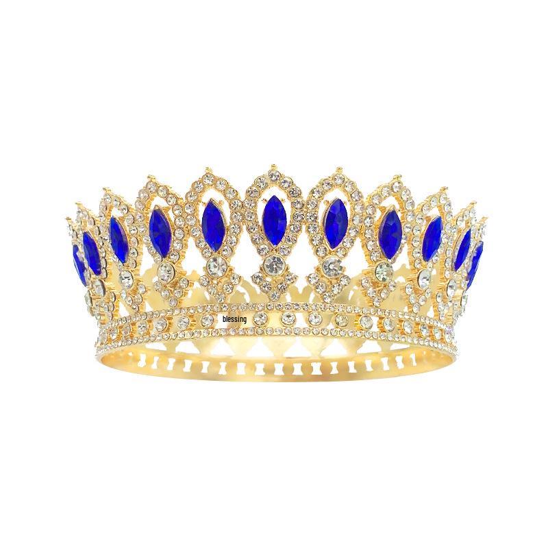 Elegant Gold Crown: Multi-color Pageant & Bridal Headpiece for Women