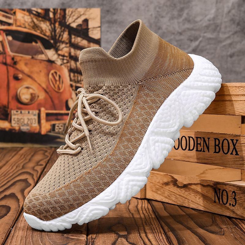 Shoes Outdoor casual shoes Platform lazy shoes Flying woven upper sneakers