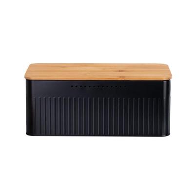 Vertical Stripe Carbon Steel Bread Bin