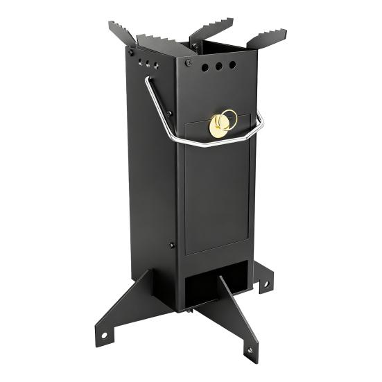 Yousheng Portable Wood Burning Stove Outdoor Camping Hiking Picnic BBQ Cooking Rocket Stove with Handle Stainless Steel Wood Burner Camp Stove