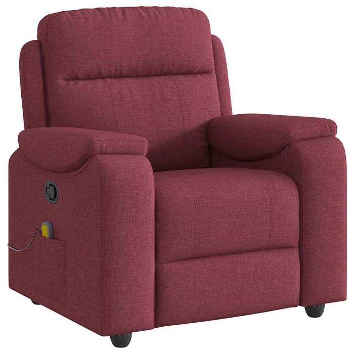 VidaXL Fauteuil de massage inclinable Rouge bordeaux Tissu, fauteuil de massage, fauteuil, fauteuil canapé, fauteuil de 4015693