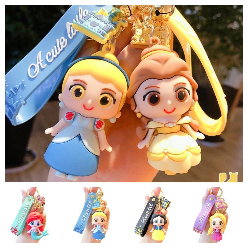 Cute Cartoon Castle Princess Keychain Pvc Action Figure Car Bag Pendant Wholesale Jg-y053