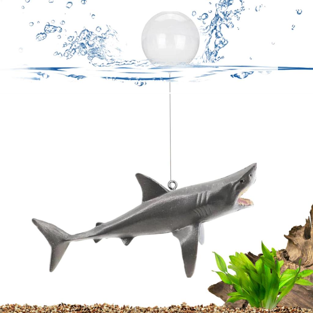 Decorazione per Acquario Squalo Galleggiante con Posizione Regolabile Decorazioni Artificiali Galleggianti per Pesci d'Acquario