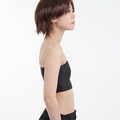 Minette Earth 3D Tube Top, Flattering Chest, Manly Chest, Quick-Drying, Highly Elastic Fabric, Hold, 3D Transparent Straps (XL, Black)