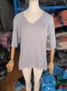 Women's European & American V-Neck Knit Sweaters, Slim Fit, Solid Color, 3/4 Sleeves, Casual Style