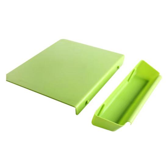 2-in-1 Acrylic Cutting Board with Food Container Slot Thickened Chopping Board for Food Prep Dishwasher Safe Kitchen Accessory