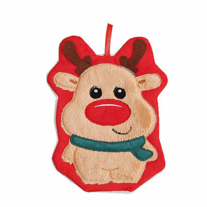 1PC Hanging Multi Element Christmas Creative Hand Towel Children Small Towel Thickened Coral Fleece Cute Embroidery Household
