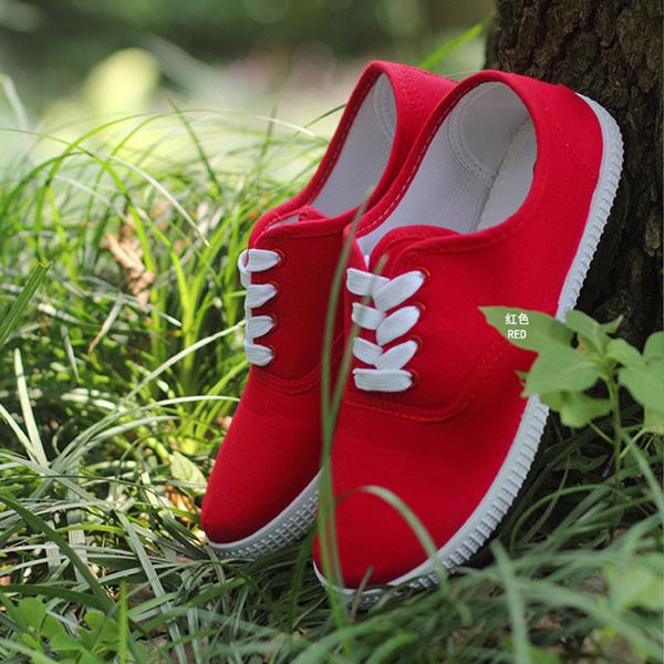 

Конфетный цвет женская обувь больших размеров парусиновая обувь повседневная женская обувь женская обувь на шнуровке для влюбленных женские балетки 40 41 42 WSH3310 43 красный