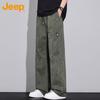 JEEP Men's Pure Cotton Relaxed Fit Straight-Leg Cargo Pants