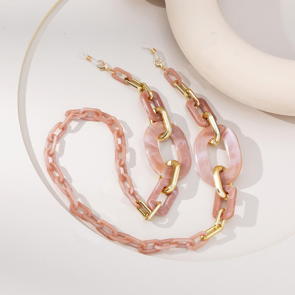 

Fashion Multi-colored Glasses Chain Chain Geometric Chain Chain Chain Acrylic Resin Chain розовый