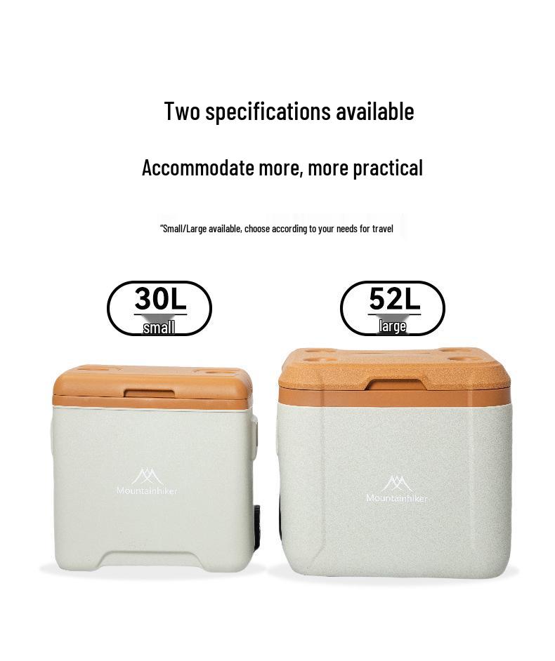 Mountain Guest Portable Insulated Cooler Box for Outdoor Camping, Car, and Trolley Use