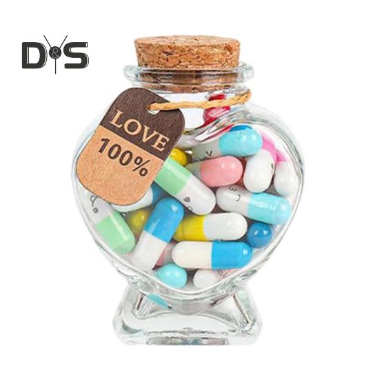 

Стеклянная бутылка с капсулами. Капсулы с любовными записками своими руками в бутылке. Набор капсул с секретными посланиями. Подарок на день рождения, День святого Валентина, для друзей, парней. B