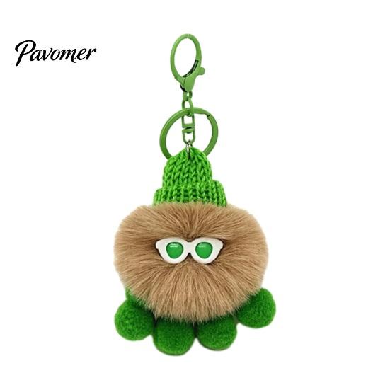 Draagbare Sleutelhanger Pluche Octopus Sleutelhanger, Donsachtig Gevuld Zee Dieren Tas Hanger, Hangende Sleutelhanger Gebreide Muts met Sleutelring voor Rugzakken en Handtassen Zacht
