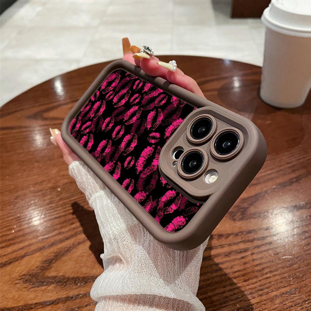 LZ22 Lips Kiss Digital Design Silicone Phone Case for Samsung A15 A35 S24 S23 Ultra S22 S21 Plus S20 A05 A06 A54 A55 A53 A14 M15 Shockproof Back Cover