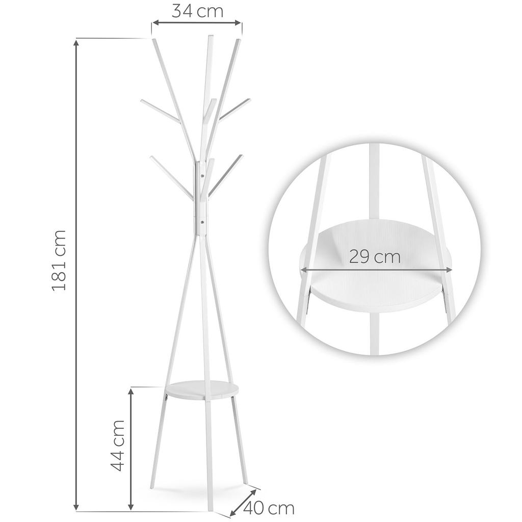 Standing Metal Clothes Rack With Shelf Massido