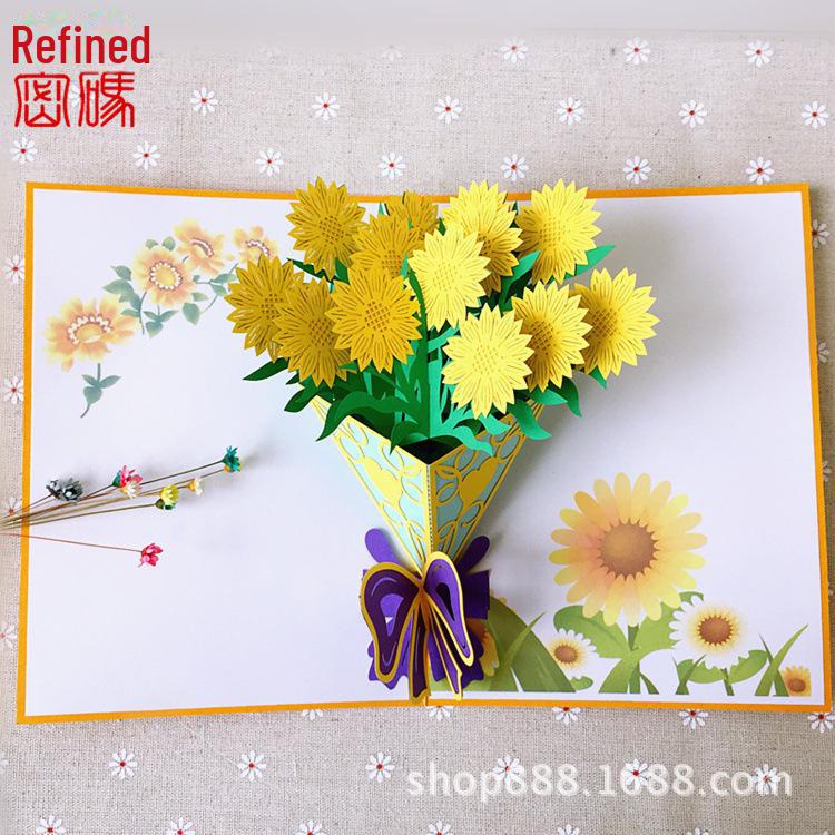 Karta urodzinowa i na dzień nauczyciela w stylu INS 3D: Kreatywny prezent DIY w postaci papierowej rzeźby na chińskie Walentynki