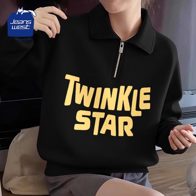 

JEANSWEST CLUB Women s Loose-Fit Half-Zip Polo Sweatshirt XL