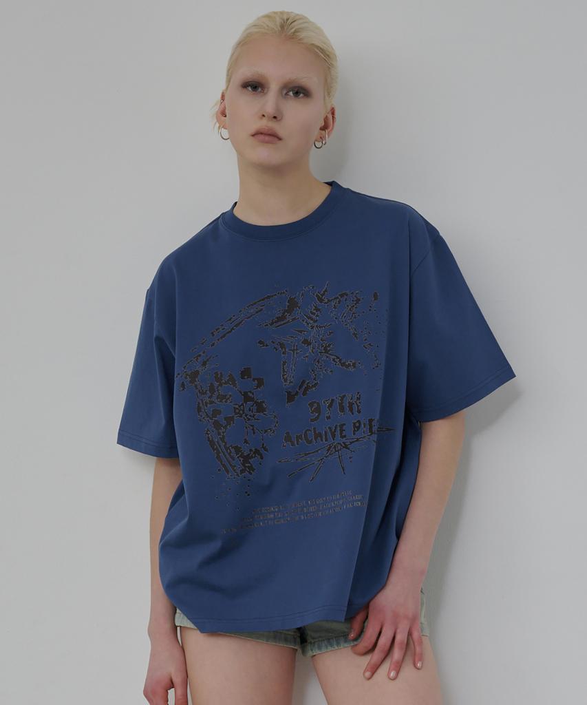 Dieomaidieo Plant Graphic T-Shirt (Blue)