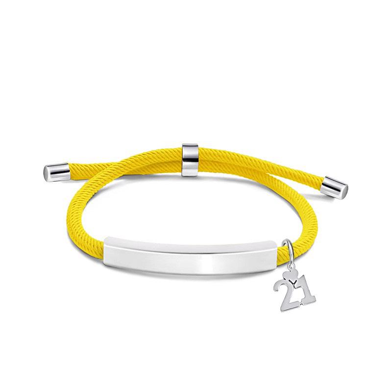Multi-color Engravable Stainless Steel Bracelet with Number 16 Charm