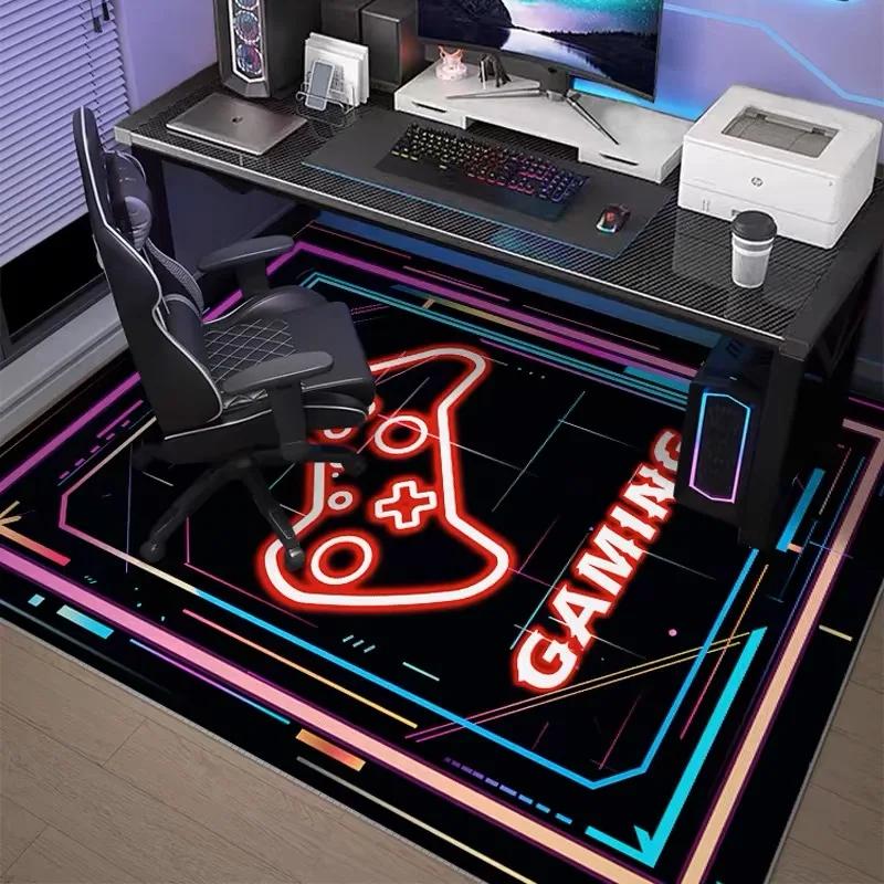 Alfombra de Marca de Moda para Sala de Juegos Decoración de Habitación Silla Gaming Silla de Estudio Silla de Ordenador Alfombra Insonorizada Alfombra Decoración del Hogar
