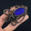 Lapis Lazuli Pendant Handmade Gemstone Jewelry, 999 Copper Wire Wrapped Pendant ,Unique Design Jewelry Pendant