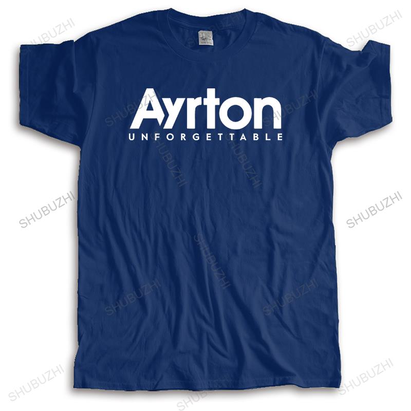 Mode T-Shirt Herren O-Ausschnitt Sommer T-Shirt Ayrton Senna Helm Logo UNVERGESSLICH Unisex T-Shirt locker cooles Oberteil Druck T-Shirts