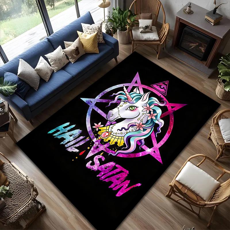 1pc Unicorn Carpet Rug for Living Room Bedroom Home Sofa Decoration,Kids play Non-slip Floor Mat