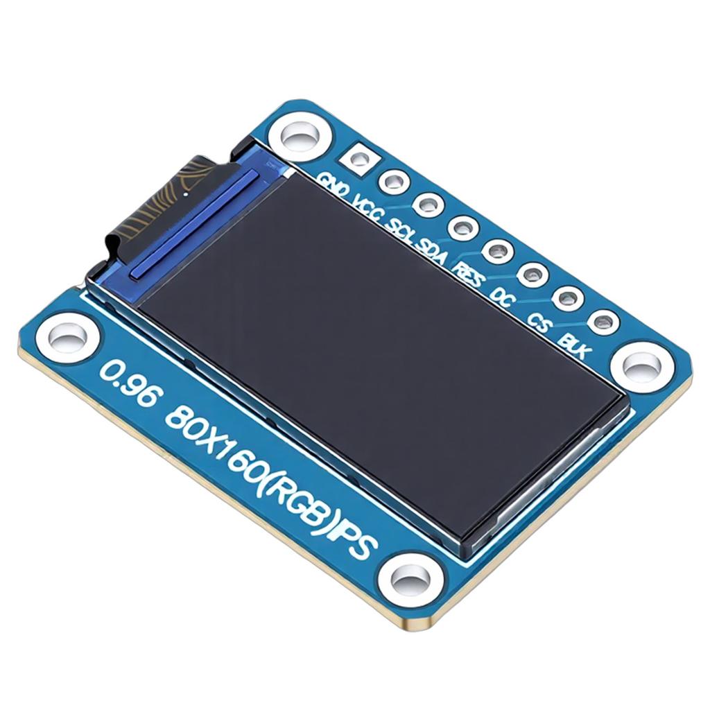 LCD Display Module Support for ST7735 Driver 0.96in Thin Film Transistor 80x160 Resolution Onboard IPS Full Color