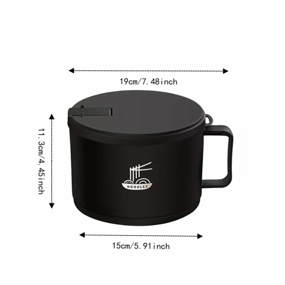 Insulated Stainless Steel Instant Noodle Bowl with Lid Food Container Ramen Bowl  Soup