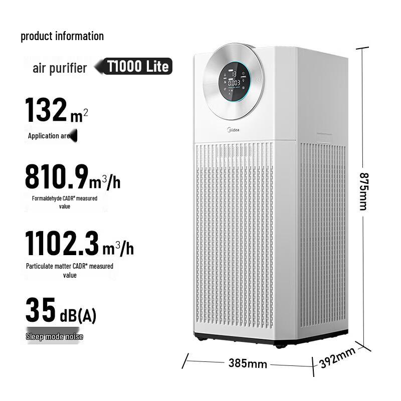 Midea T1000 Lite Smart Air Purifier CN plug (adapter included)
