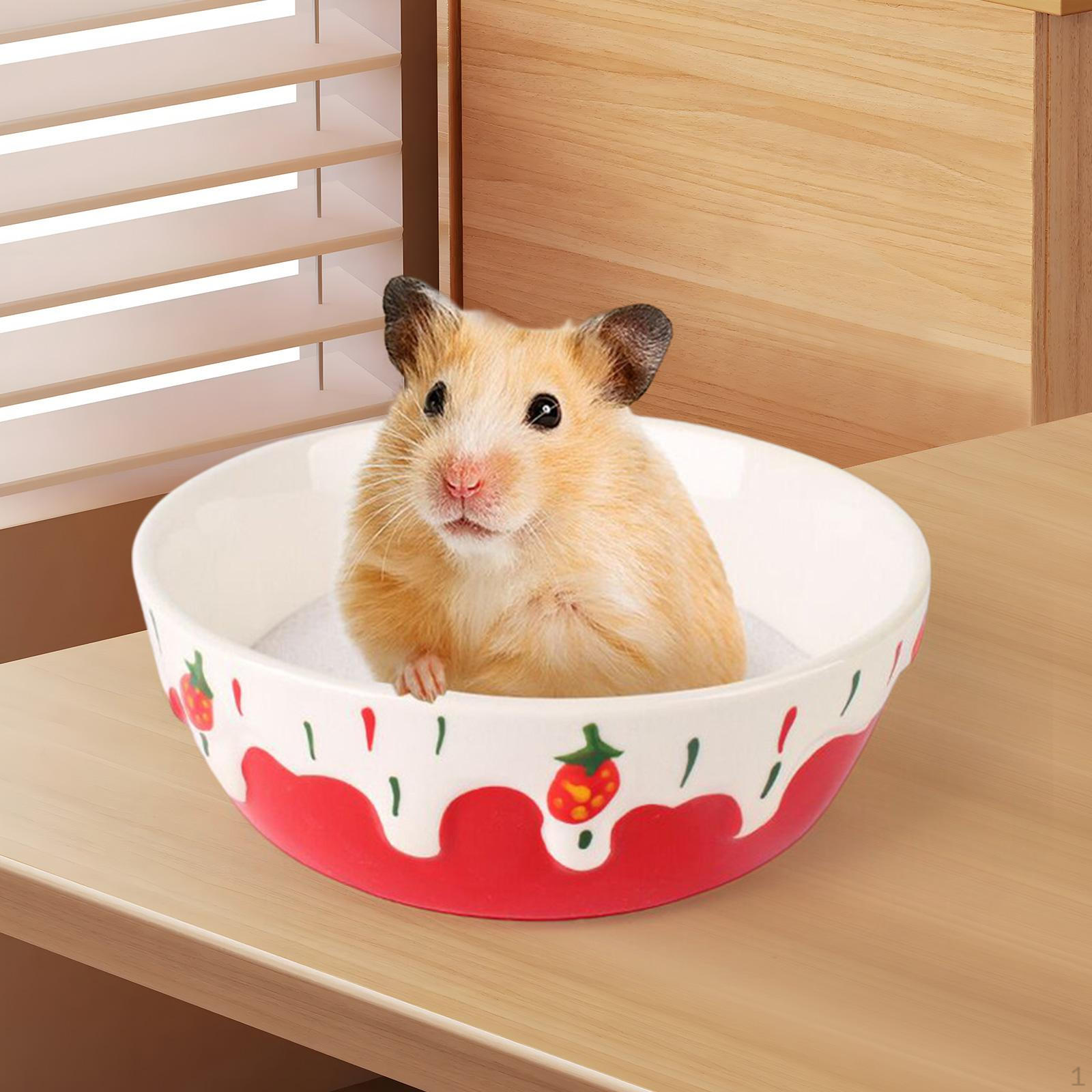 

Керамическая миска для еды хомяка, устойчивая к воде мелких животных, тарелка для кролика для шиншиллы красный