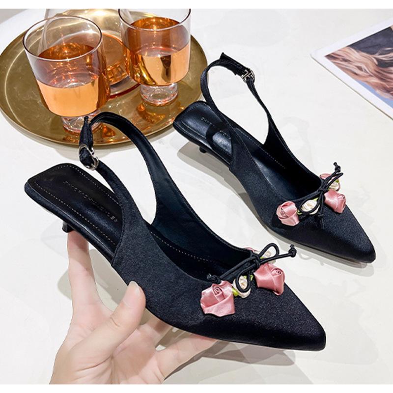 French Niche Fairy High Heels Bag Head Sandals Women's Shoes 2025 New Summer New Chinese Pointed Single Shoes
