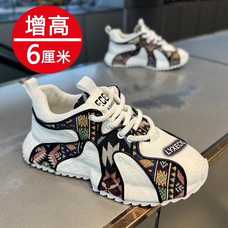 Autumn Niche Printed Forrest Gump Shoes Summer Sports and Leisure Thick-soled Heightening Bag-soled Dad Trendy Shoes