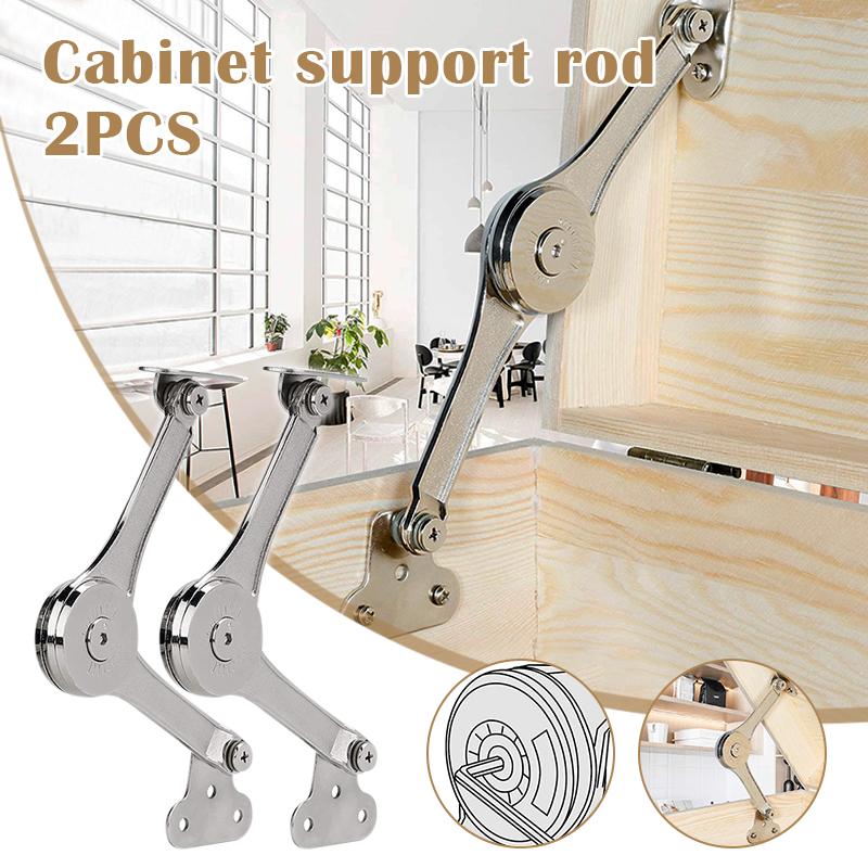 2Pcs Heavy Duty Lid Support Hinges Soft Close Folding Lid Stay Hinge Keep Lid Hinge Open for Cabinet Kitchen Wardrobe Hardware