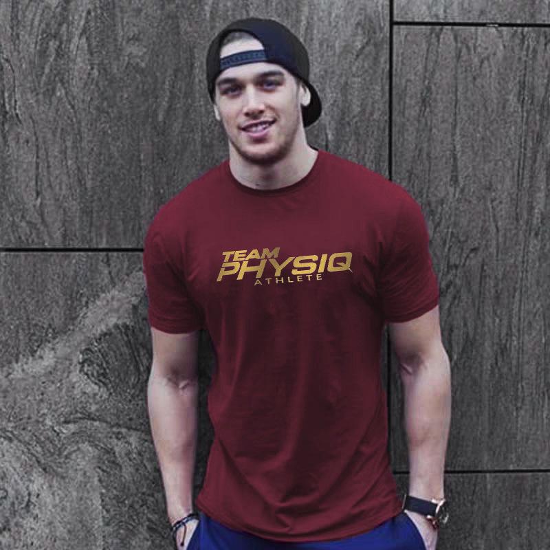 Men's Spring Sports Short-Sleeve T-Shirt with Custom Logo - European & American Style, Large Size, Breathable Cotton for Training