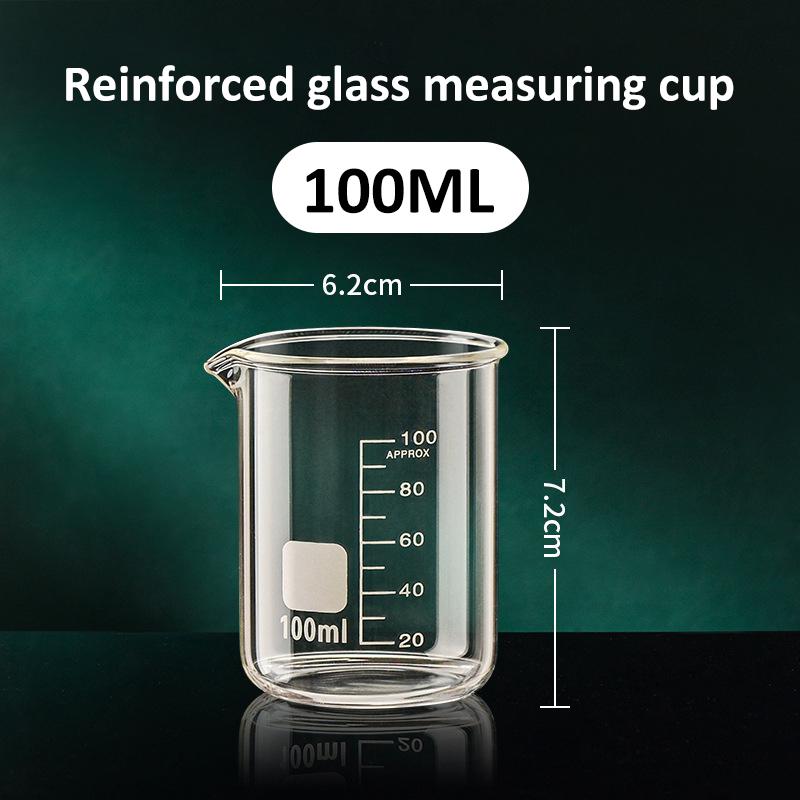 Glass Measuring Cup High Borosilicate Clear Scale Cup Heat-resistant Laboratory Beaker Household Kitchen Baking Measuring Tools