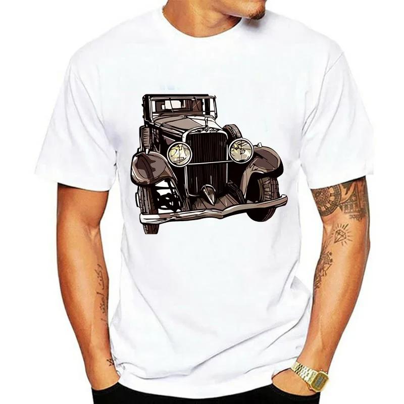 Vintage vintage car print t-shirt classic  men's and women's t-shirt casual street