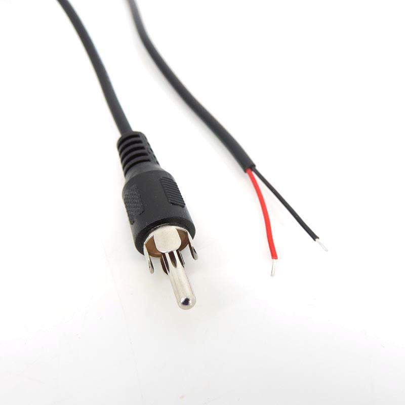 1m Black Car Rca 2 Pin Wire Male Head Audio Cable Av Single Video Stereo Connector Lead Extension Extend Wire Cord Diy Repair