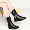 Soft Leather Autumn and Winter New Boots Women's Mid-winter Boots Medium Velvet Warm-soled Mother Fashion Boots