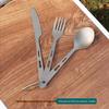 Pure Titanium Camping Cutlery Set: Fork, Spoon & Knife - Ideal for Outdoor Picnic & Travel