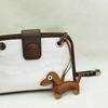 In-Stock Dachshund Cartoon Pendant Leather Dog Bag Charm Phone Case Accessory Creative Car Charm