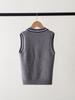 Strikket ermeløs vest for barn: Vår & Høst College-stil Skoleuniform