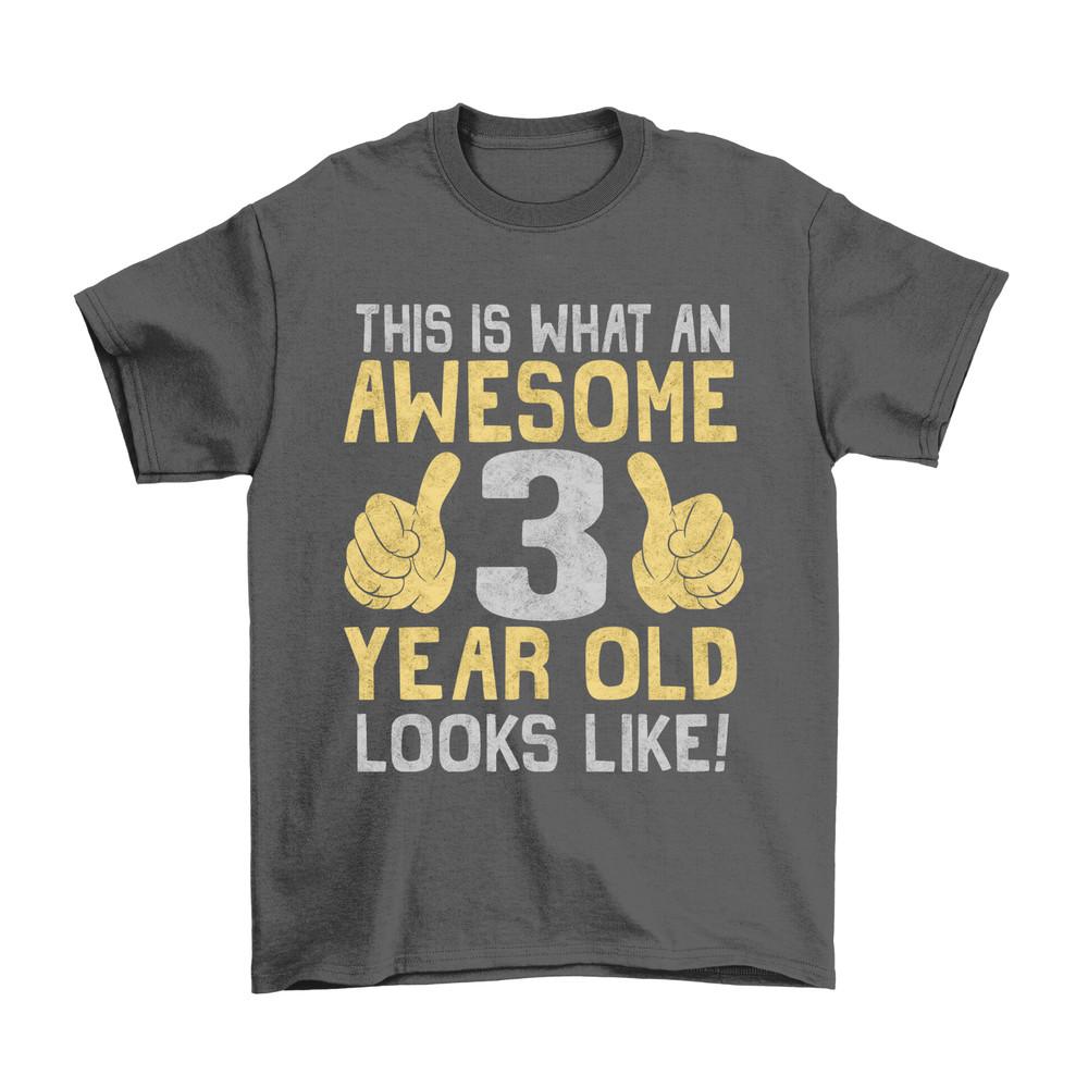 

Boys 3rd Birthday T-Shirt Kids Awesome 3 Year Old GIFT Idea Celebration Party L