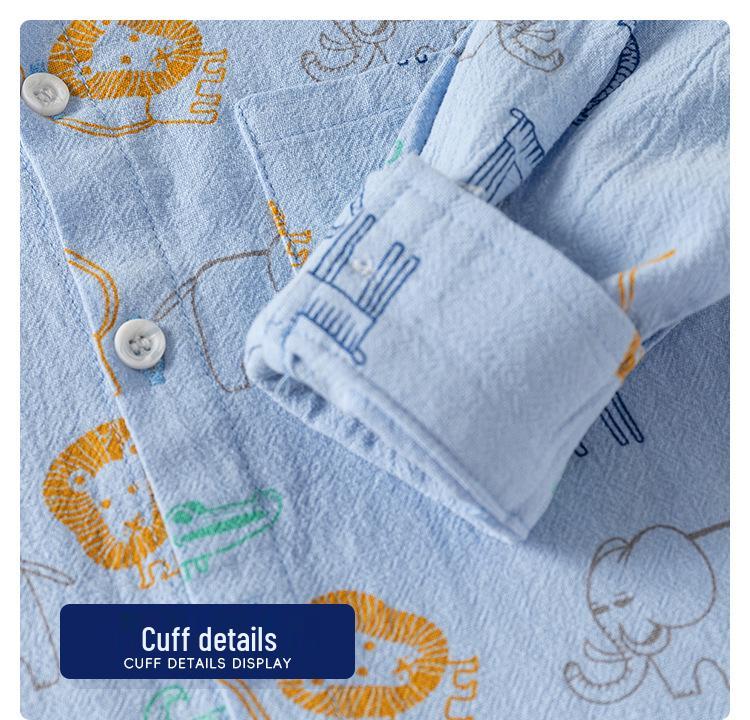 2025 Spring & Autumn Boys' Long-Sleeve Pure Cotton Korean Style Shirt